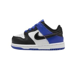 Nike Непромокаемые и дышащие низкие детские ботинки dunk slip resistant white/black/racing blue/earth crimson для малышей
