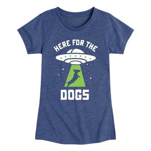 Футболка с рисунком «Здесь для собак» для девочек 7–16 лет Licensed Character, синий