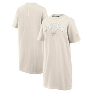 Женское платье-футболка chicago bulls elements go tri-blend кремового цвета Fanatics