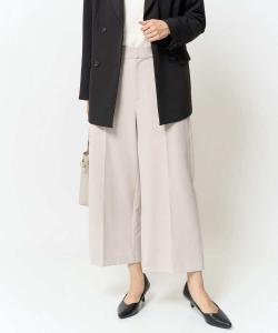 Укороченные широкие брюки с двойным перекрестным кроем Avv, цвет Greige