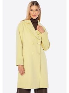 Двубортное женское шерстяное пальто желтого цвета Wittchen