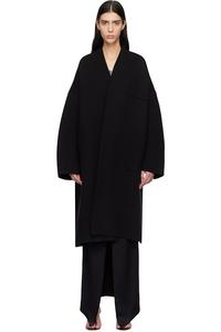 Скульптурное переплетенное открытое пальто Tom Ford, черный