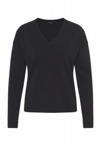 Вязаный женский свитер с V-образным вырезом Manguun Collection, черный