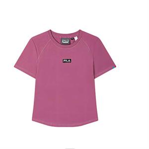 FILA Футболка с рукавом реглан для женщин, бордовая