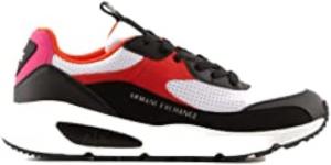 Мужские кроссовки Armani Exchange с полиуретановыми вставками, микро-логотипом и замшевой отделкой для скейтборда, белый/черный/красный