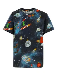 Футболка с короткими рукавами и космическим принтом Molo, синий