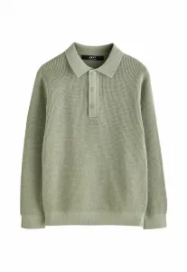 Текстурированная футболка прямого кроя с длинными рукавами Next, Sage Green