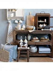 Chic Antique Белое кухонное полотенце AIX с голубыми цветами