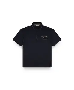 Вышитая хлопковая рубашка-поло из коллекции Riviera Paul & Shark, синий