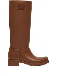 Ботинки на блочном каблуке с логотипом MAX MARA, коричневый