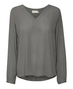 Элегантная блузка с длинными рукавами, цвет дымчатый жемчуг Kaffe, серый