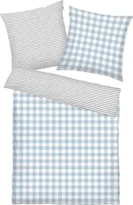 Двустороннее постельное белье серо-голубое 1x 155x220 см + 1x 80x80 см Tom Tailor