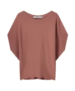 Вязаный топ свободного кроя с короткими рукавами Summum Woman, розовый