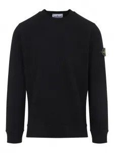 Толстовка с круглым вырезом и логотипом Stone Island, черный