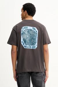 Хлопковая футболка Vans, серый