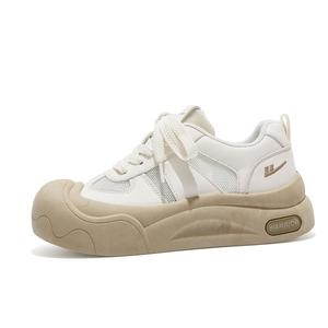 Женские кроссовки для скейтбординга с низким верхом, устойчивые к истиранию и скольжению WARRIOR, Beige/Khaki