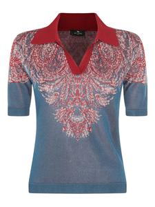 Рубашка поло с принтом пейсли ETRO, синий