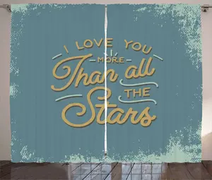 Шторы ABAKUHAUS Love Yourself More Rustic, винтажный гранж, универсальные ленточные шторы для гостиной с петлями и крючками, 280 x 225 см, серо-янтарный цвет Abakuhaus