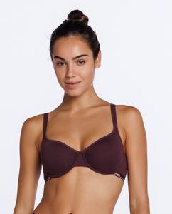 Бюстгальтер на косточках с эластичной хлопковой подкладкой Punto Blanco, гранатовый