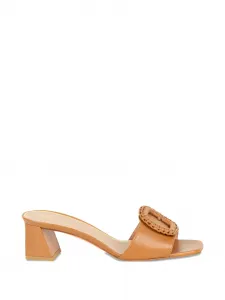 Сандалии с плетеной пряжкой Santoni, коричневый