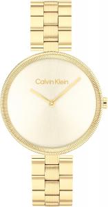Calvin Klein Gleam - женские кварцевые часы с 2 часами, нержавеющая сталь, водонепроницаемость 3 атм/30 метров, элегантность, неподвластная времени, для повседневного образа жизни, корпус 32 мм, Gold Plated