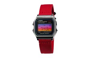 CASIO Мужские часы Retrofit Series с кварцевым механизмом и нейлоновым ремешком, черный циферблат