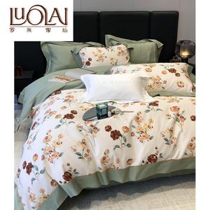 LUOLAI HOME Комплект постельного белья 1,8 м, 4 предмета, для одеяла 200x230 см, цвет Fulora - светлый рис