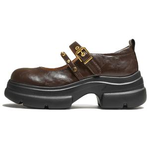 TATA Женские туфли Мэри Джейн на массивном каблуке - кофе, цвет Coffee