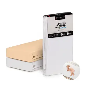 Простыня на резинке Lyon Junior из хлопка, 60x120, белая AD VITA