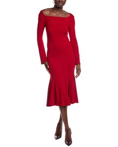 JL LUXE Платье миди с воланами, красный