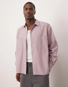 Рубашка свободного кроя в клетку ASOS DESIGN красного цвета