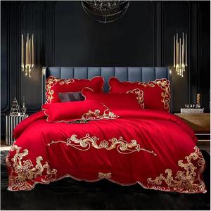 Generic Комплект постельного белья из египетского хлопка темно-серый однотонный Oo