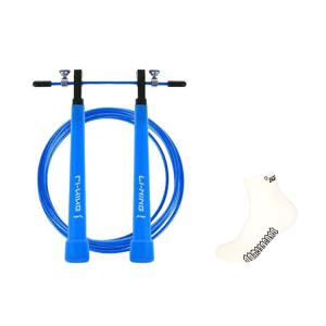 Скакалка для скоростных тренировок материал троса pvc стальной трос, материал рукоятки pvc для учеников LINING, белый