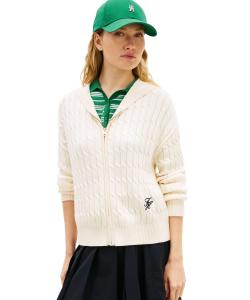 Хлопковая толстовка с длинными рукавами и застежкой-молнией, средней толщины вязки.