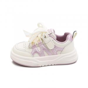 Детские скейтборд-кроссовки Low top с противоскользящей, износостойкой и легкой амортизацией BODING, бежевый розовый