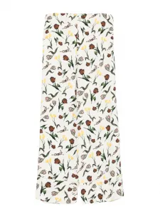 Брюки с принтом тюльпанов и зайцев Marni, белый