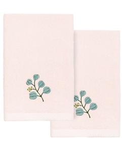 Набор из двух полотенец для рук из турецкого хлопка с вышивкой Botanica Linum Home, цвет blush