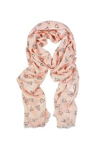 Шарф-сердечко Babsi из тончайшей вискозы с принтом в виде сердечек Collezione alessandro, абрикосовый