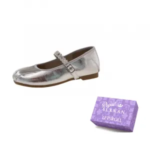 Alxnan Серебряные балетки Мэри Джейн, цвет Silver