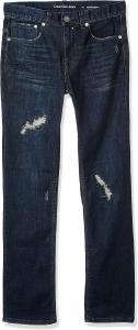 Джинсы Calvin Klein Boys Skinny Fit Legacy Stretch Denim, 5 карманов, застежка на молнию и пуговицы, Osaka Blue