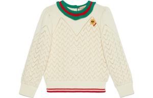 Детский свитер с круглым вырезом, средней жесткости Gucci, экрю