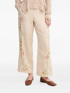Вышитые цветочные брюки Hoss Intropia, нейтральный