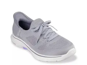 Hands Free Slip-ins Go Walk 7 Via Слипоны Sneaker - женские Skechers, Grey/Purple