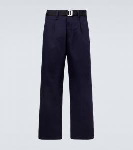 Прямые брюки из габардина с поясом Stone Island, Blue Navy