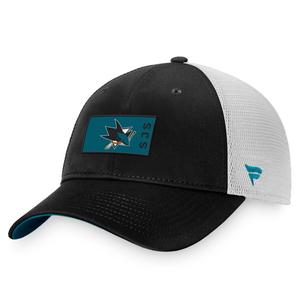 Мужская черно-белая фирменная кепка San Jose Sharks Fanatics Authentic Pro Rink Trucker Snapback
