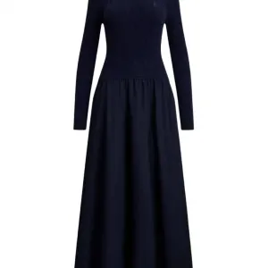 Платье-колокол из кабельной вязки Polo Ralph Lauren, hunter marine синий