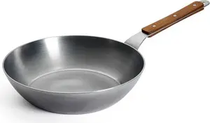 Сковорода Woll "Carbon Steel" с высокими бортами и деревянной ручкой, 28 см (без ПФАС) - подходит для индукционных плит Norbert Woll