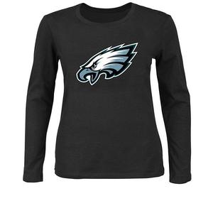 Женская черная футболка с длинным рукавом Philadelphia Eagles plus size Fanatics