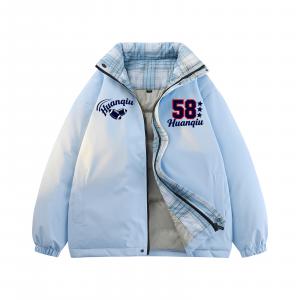 Пуховик Unisex с воротником стойкой утепленный HUANQIU, синий