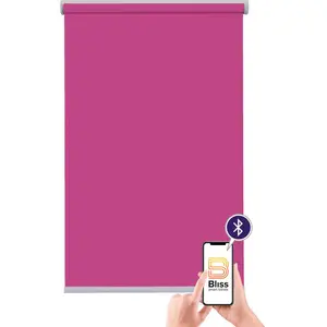 Электрические рулонные шторы Sunlines «Las Vegas», затемняющие, затемняющие, с отверстием, свободно висящие, с управлением через приложение через Bluetooth, с мотором и аккумулятором, серебристый откидной стержень, цвет magenta + silberfarben